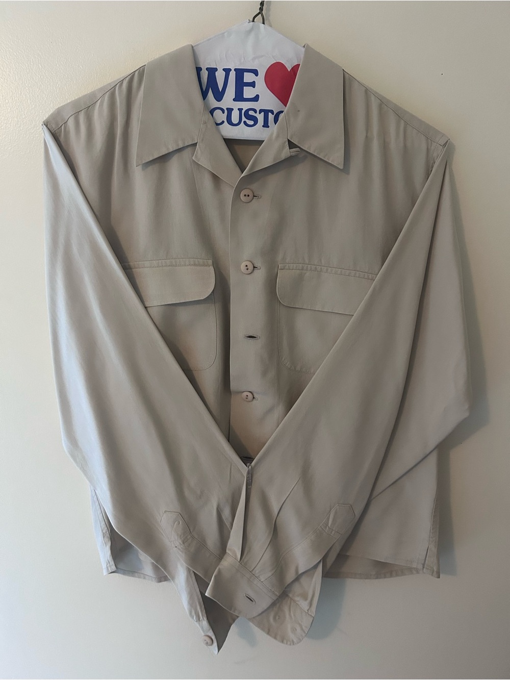 Ann Taylor Silk Shirt in Taupe